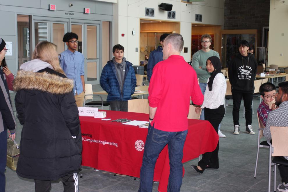Visiting students gather for the Magnetism Fair